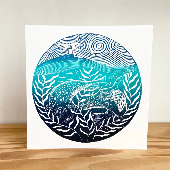 Harbour Seals Greetings Card image 0