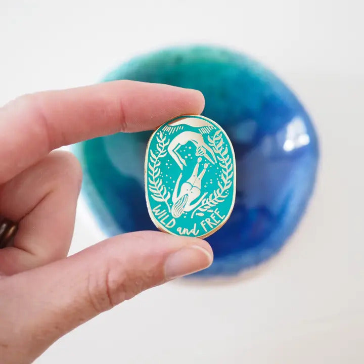 Wild Swimming Enamel Pin image 1