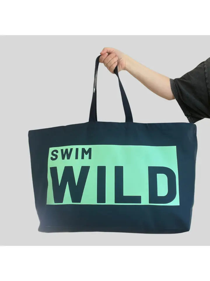 Jumbo Wild Swim Bag - Navy/Mint image 1