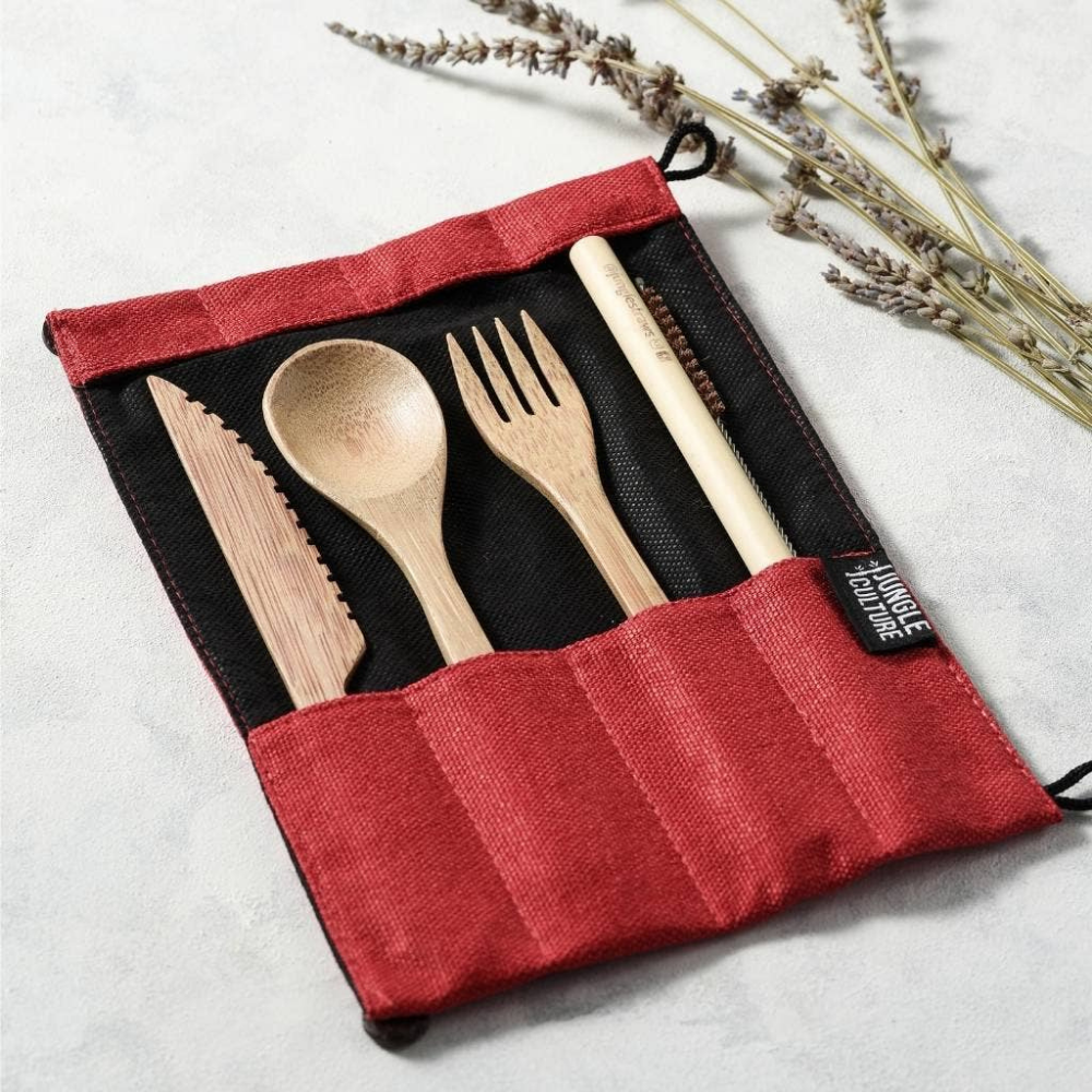 Reusable Bamboo Cutlery Set image 4