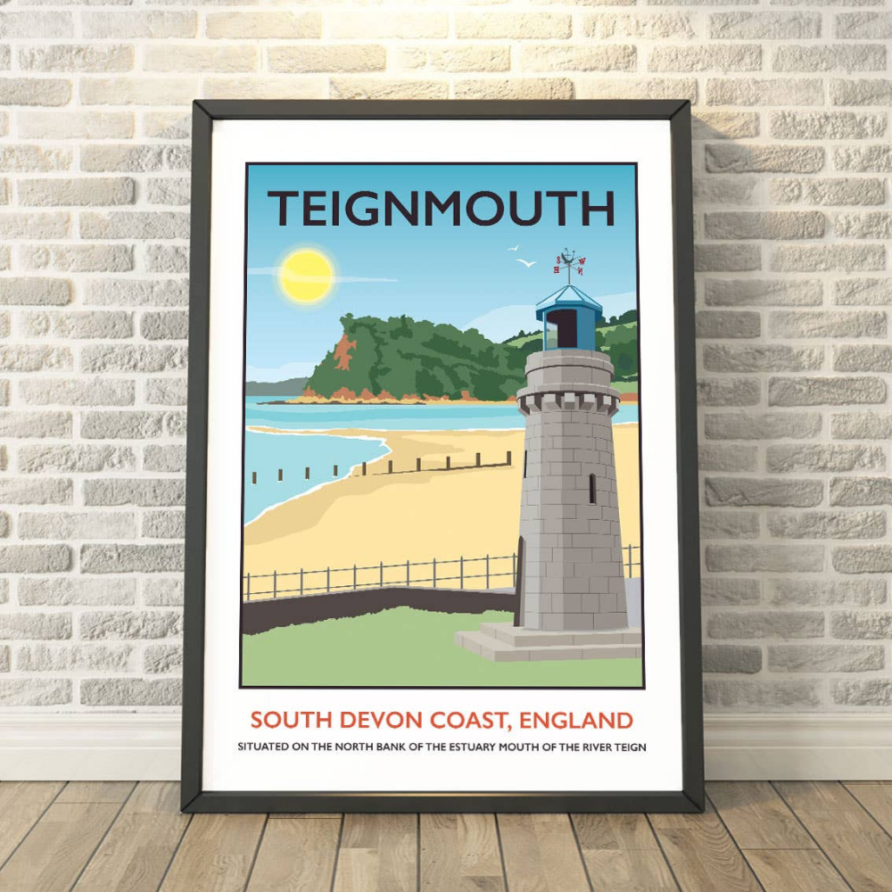 Cornwall & Devon railway-poster style prints by Tabitha Mary - A3 Size image 1