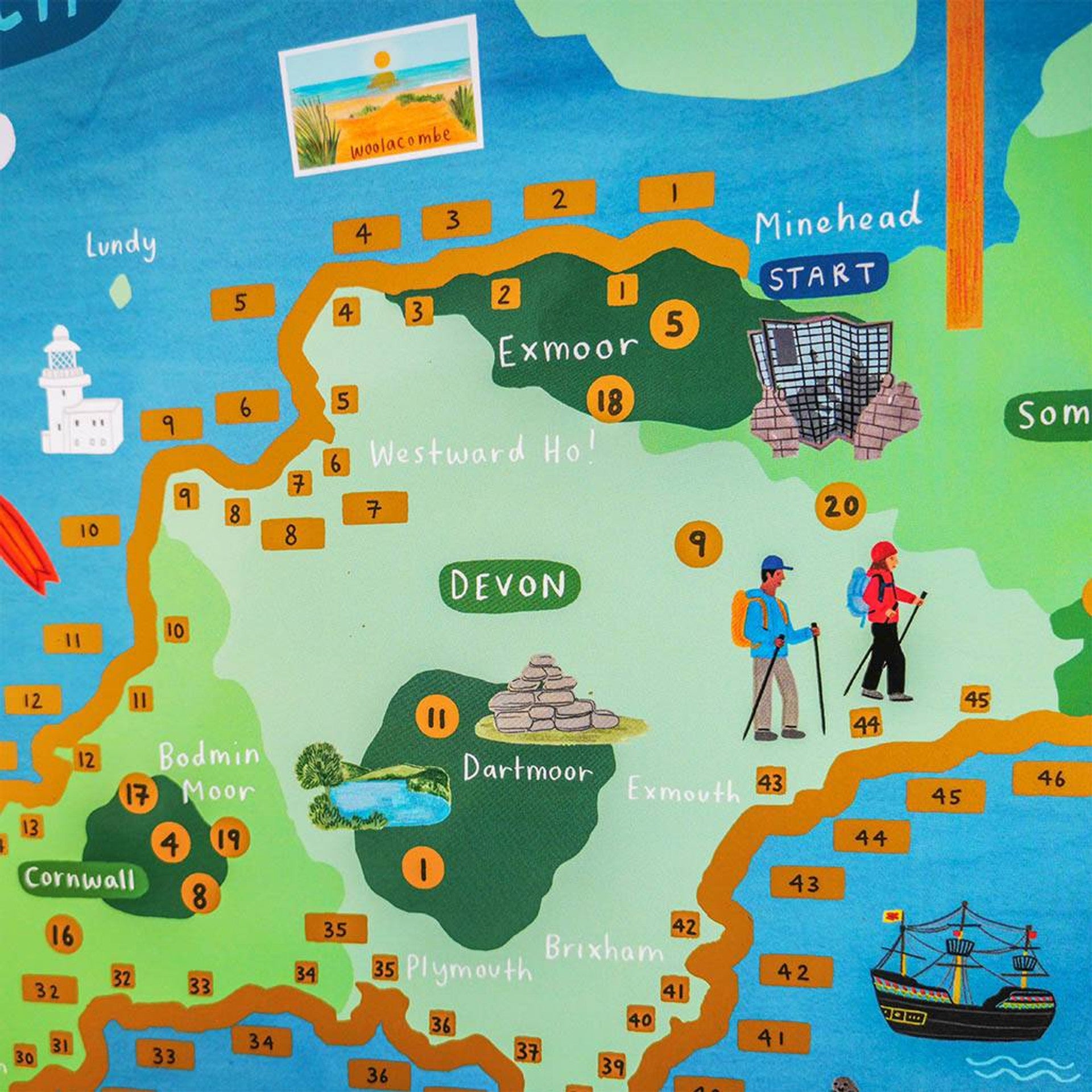 South West Coast Path Scratch Map image 2