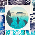 Sunrise Swimmer Greetings Card image 0
