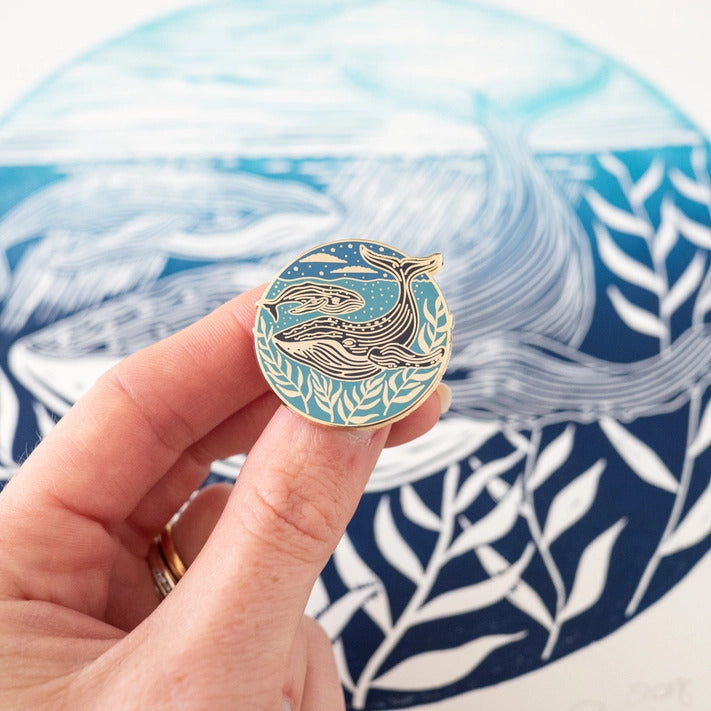 Humpback Whale Enamel Pin image 1