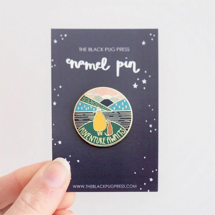 Adventure Awaits Enamel Pin image 1