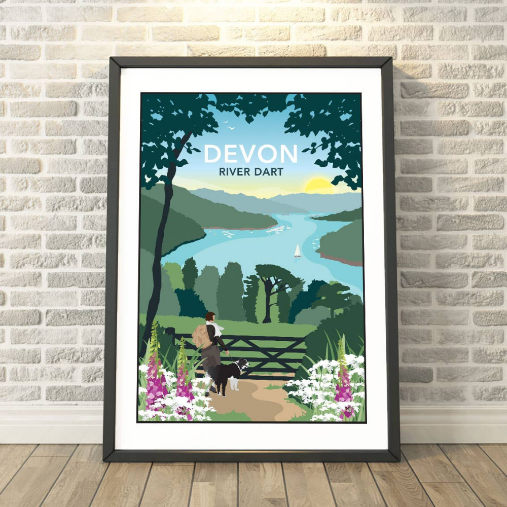 Cornwall & Devon railway-poster style prints by Tabitha Mary - A3 Size image 3